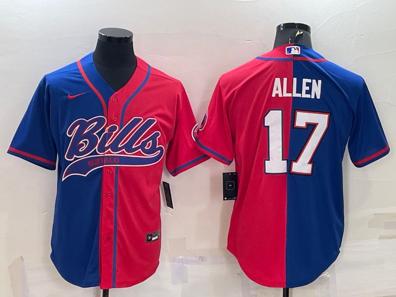Men Buffalo Bills #17 Allen Blue red 2022 Nike Co branded NFL Jersey->women nfl jersey->Women Jersey